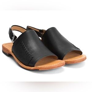 John Fluevog River Tigris Black Flat Sandals
